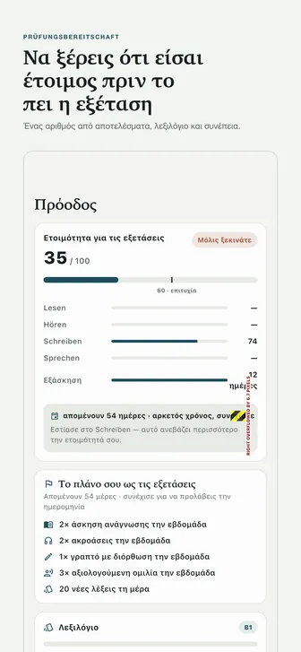Να ξέρεις ότι είσαι έτοιμος πριν το πει η εξέταση — Ένας αριθμός από αποτελέσματα, λεξιλόγιο και συνέπεια.